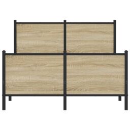 Berkfield Home Metal Bed Frame without Mattress Sonoma Oak 120x200 cm in Brown - Size: Small Double - thumbnail 5