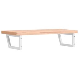 Berkfield Home Basin Shelf Wall Mounted Steel & Solid Wood Beech in Brown - thumbnail 6