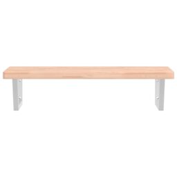 Berkfield Home Basin Shelf Wall Mounted Steel & Solid Wood Beech in Brown - thumbnail 4