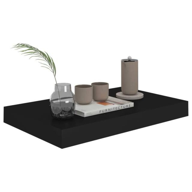 Berkfield Home Durable Floating Wall Shelves 2 pcs Black 40x23x3.8 cm MDF - image 1