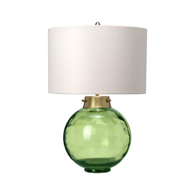 Netlighting Kara Table Lamp Dark Green Faux Silk Shade in Yellow - image 1