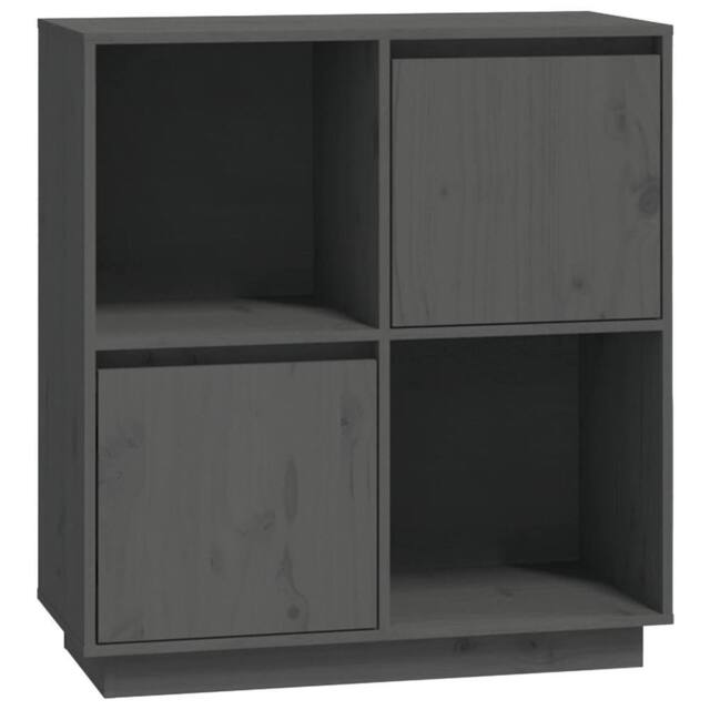 Berkfield Home Sideboard Grey 74x35x80 cm Solid Wood Pine - Size: 74 x 35 x 80 cm - image 1