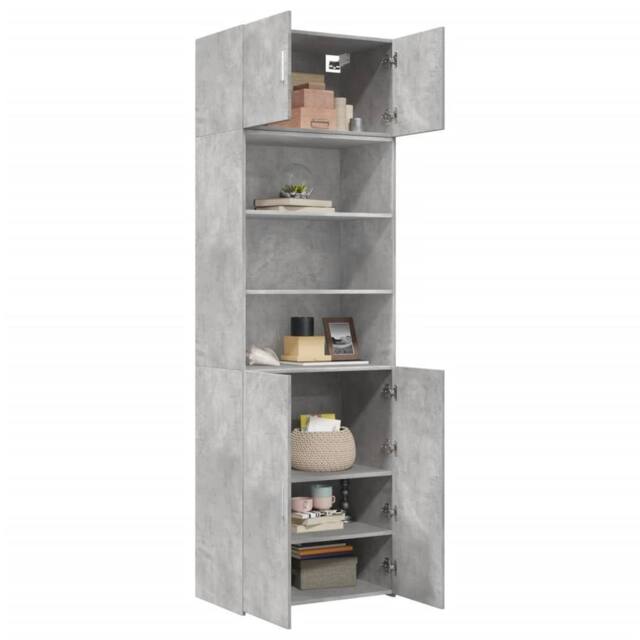 Berkfield Home Storage Cabinet Concrete Grey 70x42.5x225 cm Engineered Wood - image 1