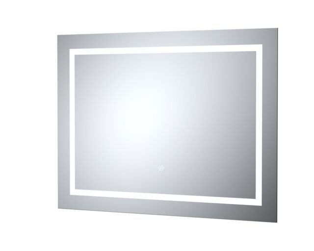 Balterley Rectangular Landscape LED Mirror with Demister, 800x500mm - Chrome in Silver - image 1