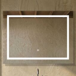 Balterley Rectangular Landscape LED Mirror with Demister, 800x500mm - Chrome in Silver - thumbnail 9