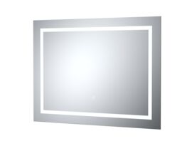 Balterley Rectangular Landscape LED Mirror with Demister, 800x500mm - Chrome in Silver