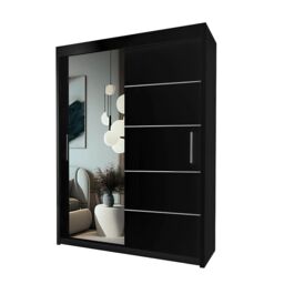 Interior Emporium Ltd IE Lyon Sliding Door Bedroom Wardrobe with LED Light - Wardrobe for You - Wardrobes with LED Light ( Black, 203 cm ) in Black - thumbnail 5
