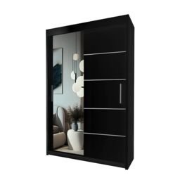 Interior Emporium Ltd IE Lyon Sliding Door Bedroom Wardrobe with LED Light - Wardrobe for You - Wardrobes with LED Light ( Black, 203 cm ) in Black - thumbnail 4