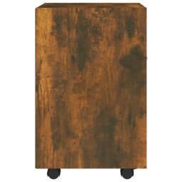 Berkfield Home Side Cabinet with Wheels Smoked Oak 33x38x60 cm Engineered Wood in Brown - Size: 33 x 38 x 60 cm - thumbnail 4