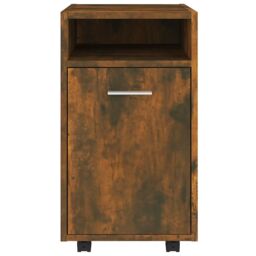 Berkfield Home Side Cabinet with Wheels Smoked Oak 33x38x60 cm Engineered Wood in Brown - Size: 33 x 38 x 60 cm - thumbnail 3