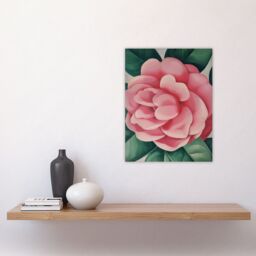 "Artery8 Winter Rose Camelia Flower Watercolour Painting Wall Art Print in Pink - Size: W24"" x H32""" - thumbnail 4