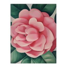 "Artery8 Winter Rose Camelia Flower Watercolour Painting Wall Art Print in Pink - Size: W24"" x H32""" - thumbnail 1
