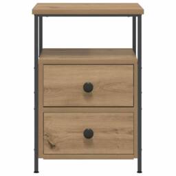 Berkfield Home Modern Bedside Cabinets 2 pcs Artisan Oak 34x35.5x50 cm Engineere in Brown - thumbnail 4