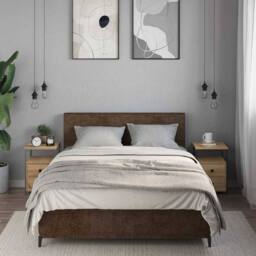 Berkfield Home Modern Bedside Cabinets 2 pcs Artisan Oak 34x35.5x50 cm Engineere in Brown - thumbnail 1