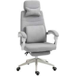 VINSETTO Home Office Chair Reclining Computer Chair w/ Lumbar Support in Grey - thumbnail 2