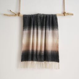 Allure Bath Fashions Ombre Faux Mohair Throw - Soft Fringed Blanket 130 x 170cm in Grey - Size: 130 cm x 170 cm - thumbnail 1
