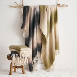 Allure Bath Fashions Ombre Faux Mohair Throw - Soft Fringed Blanket 130 x 170cm in Grey - Size: 130 cm x 170 cm - thumbnail 6