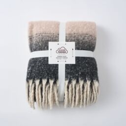 Allure Bath Fashions Ombre Faux Mohair Throw - Soft Fringed Blanket 130 x 170cm in Grey - Size: 130 cm x 170 cm - thumbnail 2