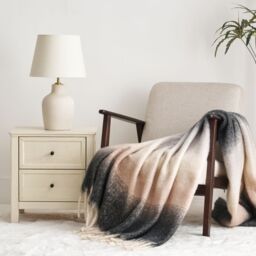 Allure Bath Fashions Ombre Faux Mohair Throw - Soft Fringed Blanket 130 x 170cm in Grey - Size: 130 cm x 170 cm - thumbnail 3