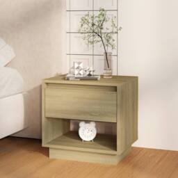 Berkfield Home Classic Bedside Cabinets 2 pcs Sonoma Oak 45x34x44 cm Engineered Wood in Beige - Size: 45 x 34 x 44 cm - thumbnail 1