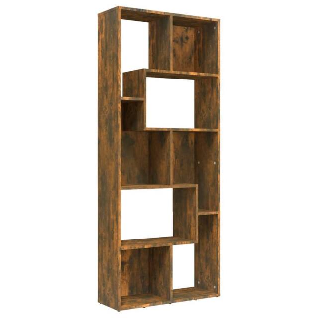 Berkfield Home Book Cabinet Smoked Oak 67x24x161 cm Engineered Wood in Brown - Size: 67 x 24 x 161 cm - image 1