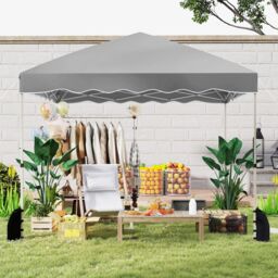 Costway 300 x 300 cm Pop up Canopy Tent Portable Foldable Patio Shelter in Grey - thumbnail 4
