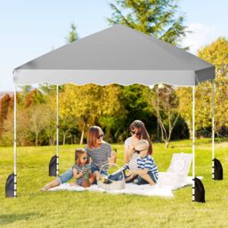 Costway 300 x 300 cm Pop up Canopy Tent Portable Foldable Patio Shelter in Grey - thumbnail 3