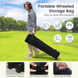 Costway 300 x 300 cm Pop up Canopy Tent Portable Foldable Patio Shelter in Grey - thumbnail 9