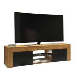 Creative Furniture Loom TV Unit 130cm - Minimalist Cabinet with Matte Finish & LED Lights in Brown - thumbnail 7