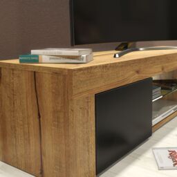 Creative Furniture Loom TV Unit 130cm - Minimalist Cabinet with Matte Finish & LED Lights in Brown - thumbnail 6