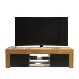Creative Furniture Loom TV Unit 130cm - Minimalist Cabinet with Matte Finish & LED Lights in Brown - thumbnail 4