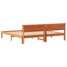 Berkfield Home with LED Strip Lights with Headboard Wax brown 180 x 200 cm Solid - thumbnail 7