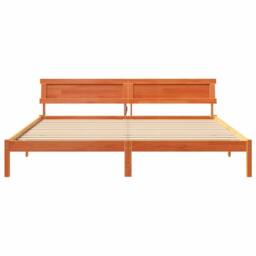 Berkfield Home with LED Strip Lights with Headboard Wax brown 180 x 200 cm Solid - thumbnail 5