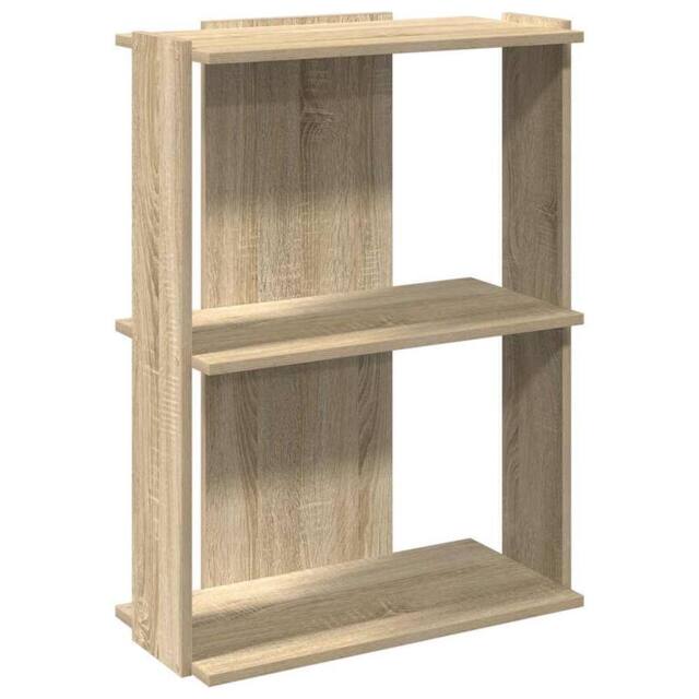 Berkfield Home Bookcase 3-Tier Sonoma Oak 60x30x80 cm Engineered Wood in Brown - Size: 60 x 30 x 80 cm - image 1