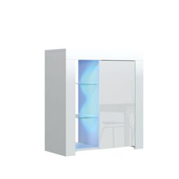 Creative Furniture Serene Sideboard 83cm - A Compact & Elegant Cabinet with Gloss Doors & LED Lights in White - thumbnail 6