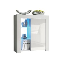 Creative Furniture Serene Sideboard 83cm - A Compact & Elegant Cabinet with Gloss Doors & LED Lights in White - thumbnail 4