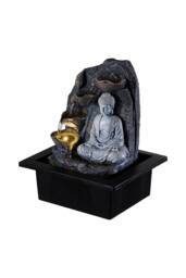 Living and Home Indoor Tabletop Water Fountain Buddha Decor in Grey - thumbnail 5