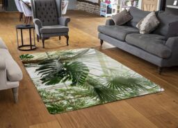 Benjamin Tate Design Green Plants In Botanical Garde Designer Rug in Natural - Size: Large - thumbnail 2