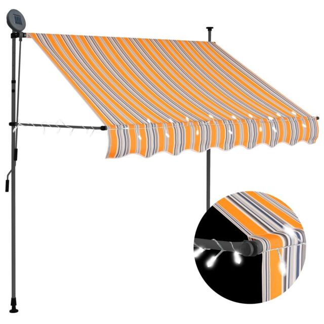 Berkfield Home Manual Retractable Awning with LED 100 cm Yellow & Blue - image 1