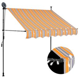 Berkfield Home Manual Retractable Awning with LED 100 cm Yellow & Blue