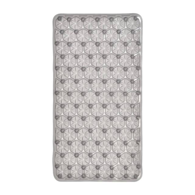 Showerdrape Laguna Anti Slip PVC Bath Mat 68cm x 37cm in Grey - Size: 68 cm x 37 cm - image 1