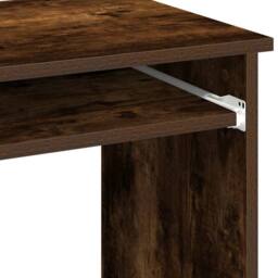 Berkfield Home Desk with Shelves Smoked Oak 84x40x78 cm Engineered Wood in Brown - Size: 84 x 40 x 78 cm - thumbnail 8
