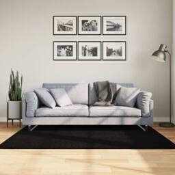 Berkfield Home Rug HUARTE Short Pile Soft & Washable Black 120x170 cm - Size: Medium - thumbnail 2