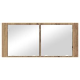 Berkfield Home LED Mirror Cabinet Artisan Oak 100x12x45 cm Engineered Wood in Brown - Size: 100 x 12 x 45 cm - thumbnail 6