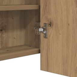 Berkfield Home LED Mirror Cabinet Artisan Oak 100x12x45 cm Engineered Wood in Brown - Size: 100 x 12 x 45 cm - thumbnail 9