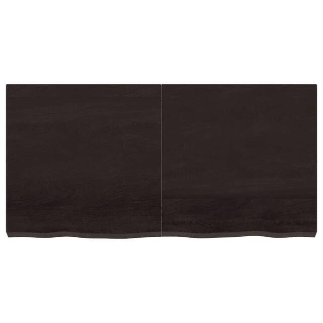 Berkfield Home Wall Shelf Dark Grey 120x60x(2-6) cm Treated Solid Wood Oak in Dark Brown - image 1