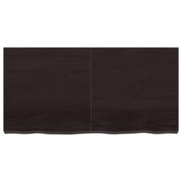 Berkfield Home Wall Shelf Dark Grey 120x60x(2-6) cm Treated Solid Wood Oak in Dark Brown - thumbnail 1