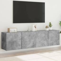 Berkfield Home TV Cabinets Wall-mounted 2 pcs Concrete Grey 80x30x41 cm - Size: 80 x 30 x 41 cm - thumbnail 2