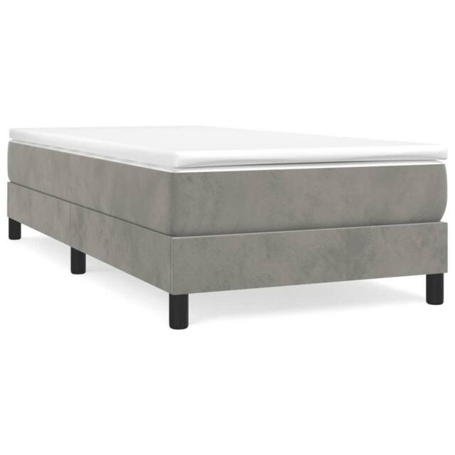 Berkfield Home Bed Frame without Mattress Light Grey Single Velvet (UK/IE/FI/NO only) - image 1
