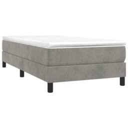 Berkfield Home Bed Frame without Mattress Light Grey Single Velvet (UK/IE/FI/NO only) - thumbnail 3